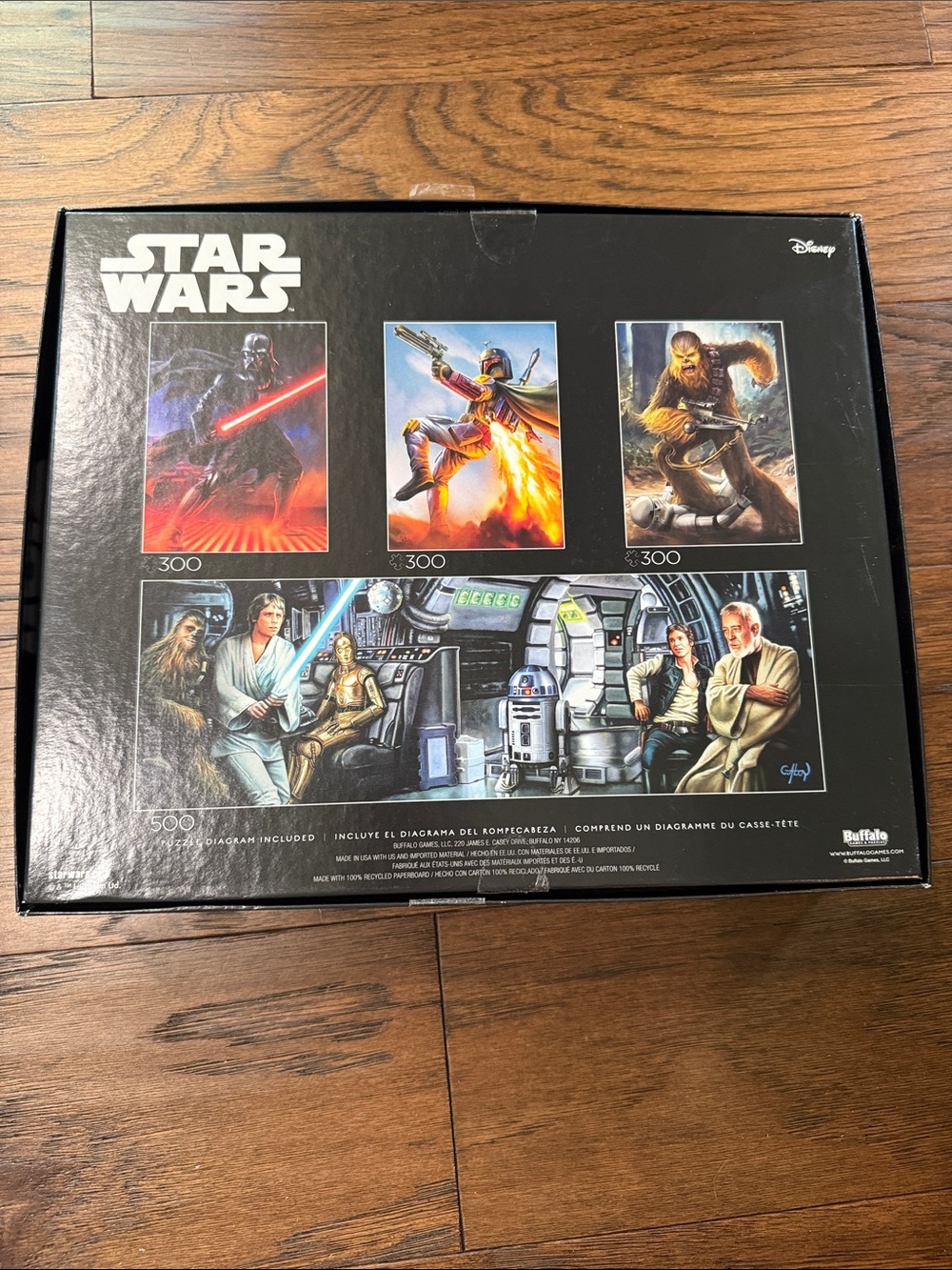 Star Wars Puzzle Set of 4 puzzles- in Black box with Red, Blue, Brown. - Picture 3 of 5
